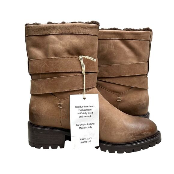 Ross & Snow Womens Boots Cristiana Leather Lamb Snow Waterproof Fur Lining Sz 7 - Picture 4 of 10